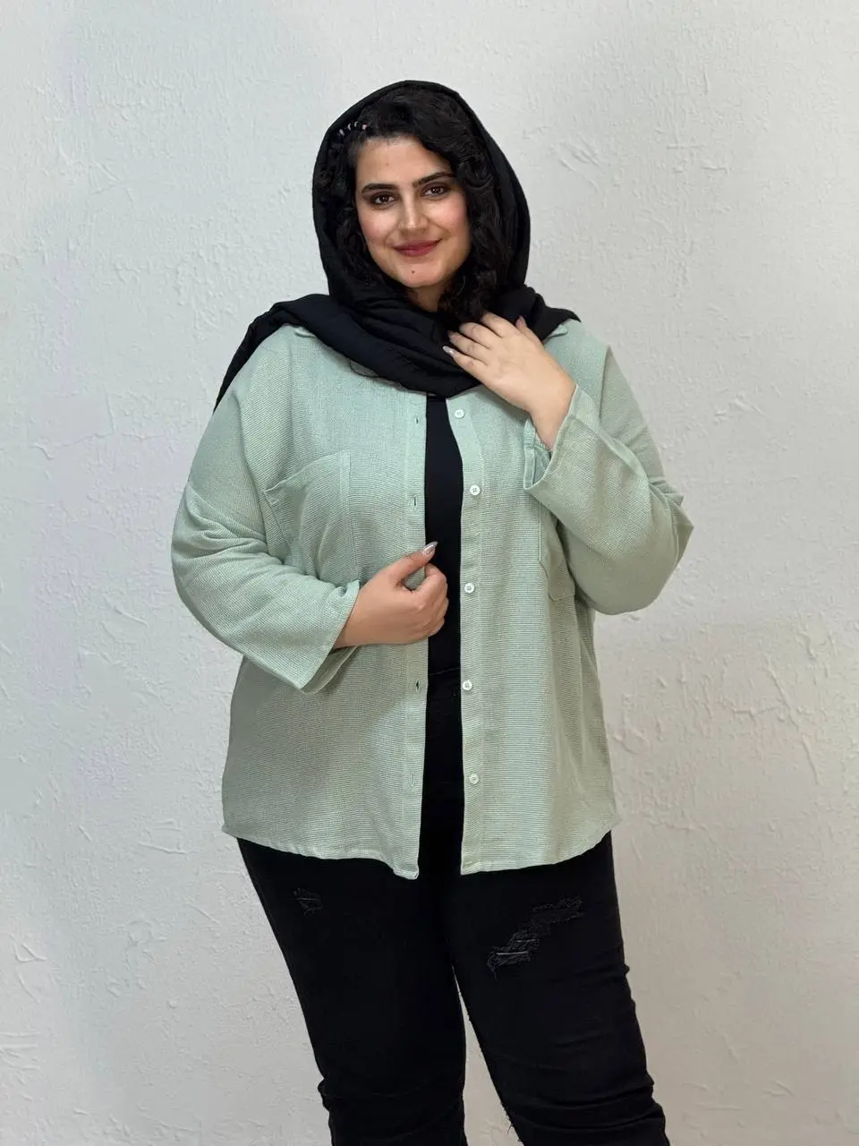 شومیز مانتویی سایزبزرگ کیمیا