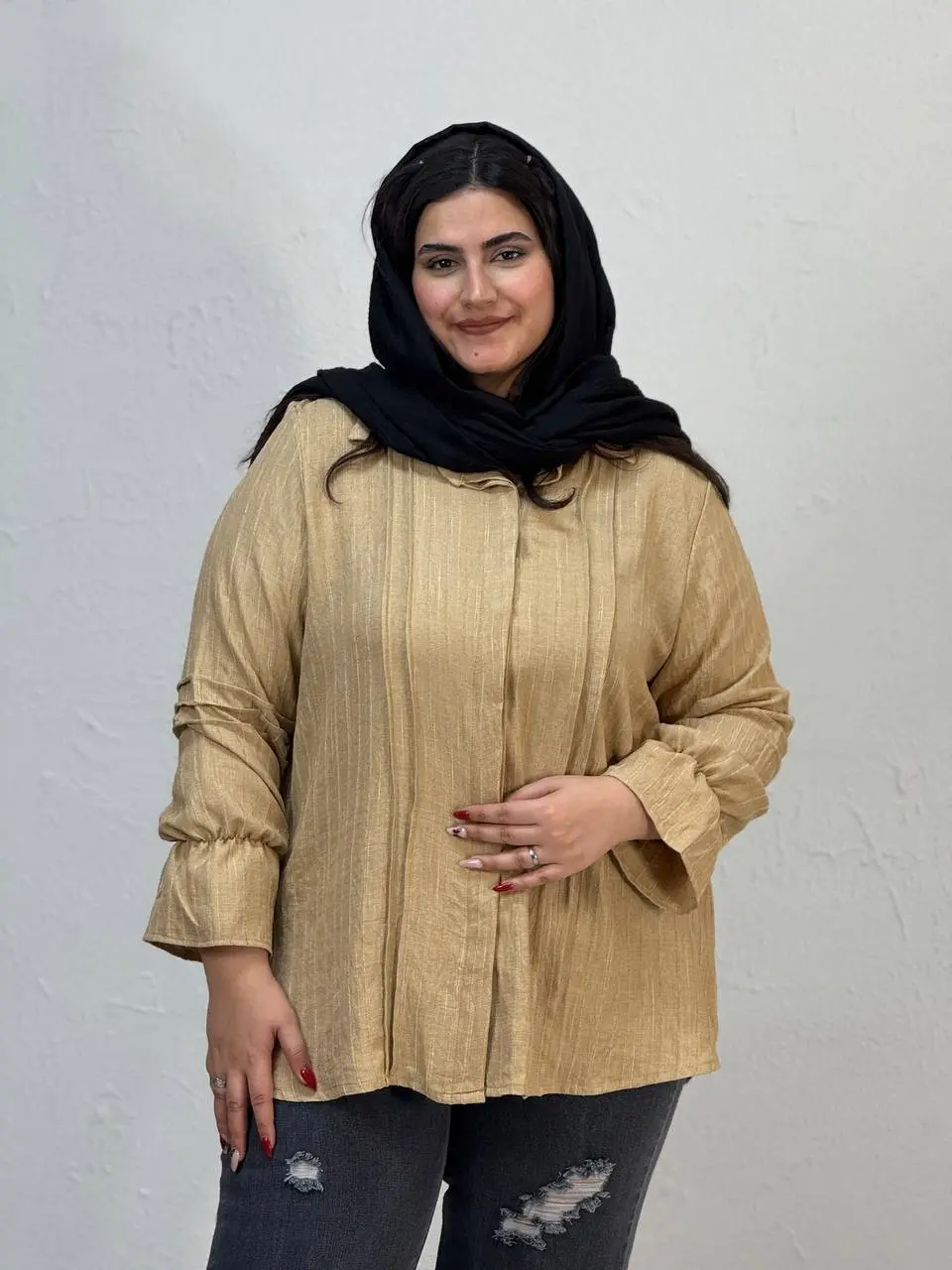شومیز مانتویی سایزبزرگ پامچال