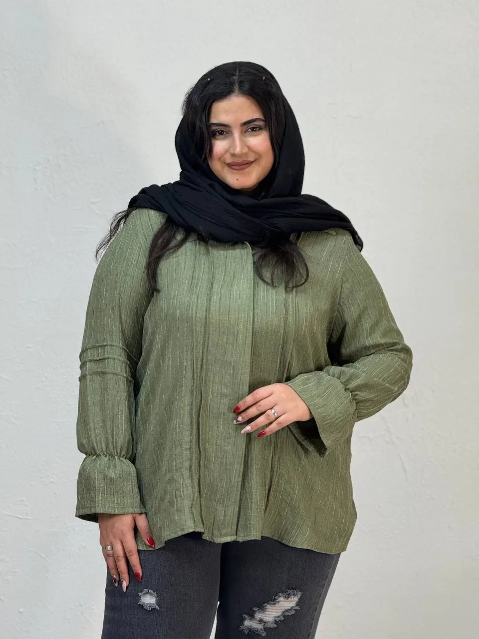شومیز مانتویی سایزبزرگ پامچال