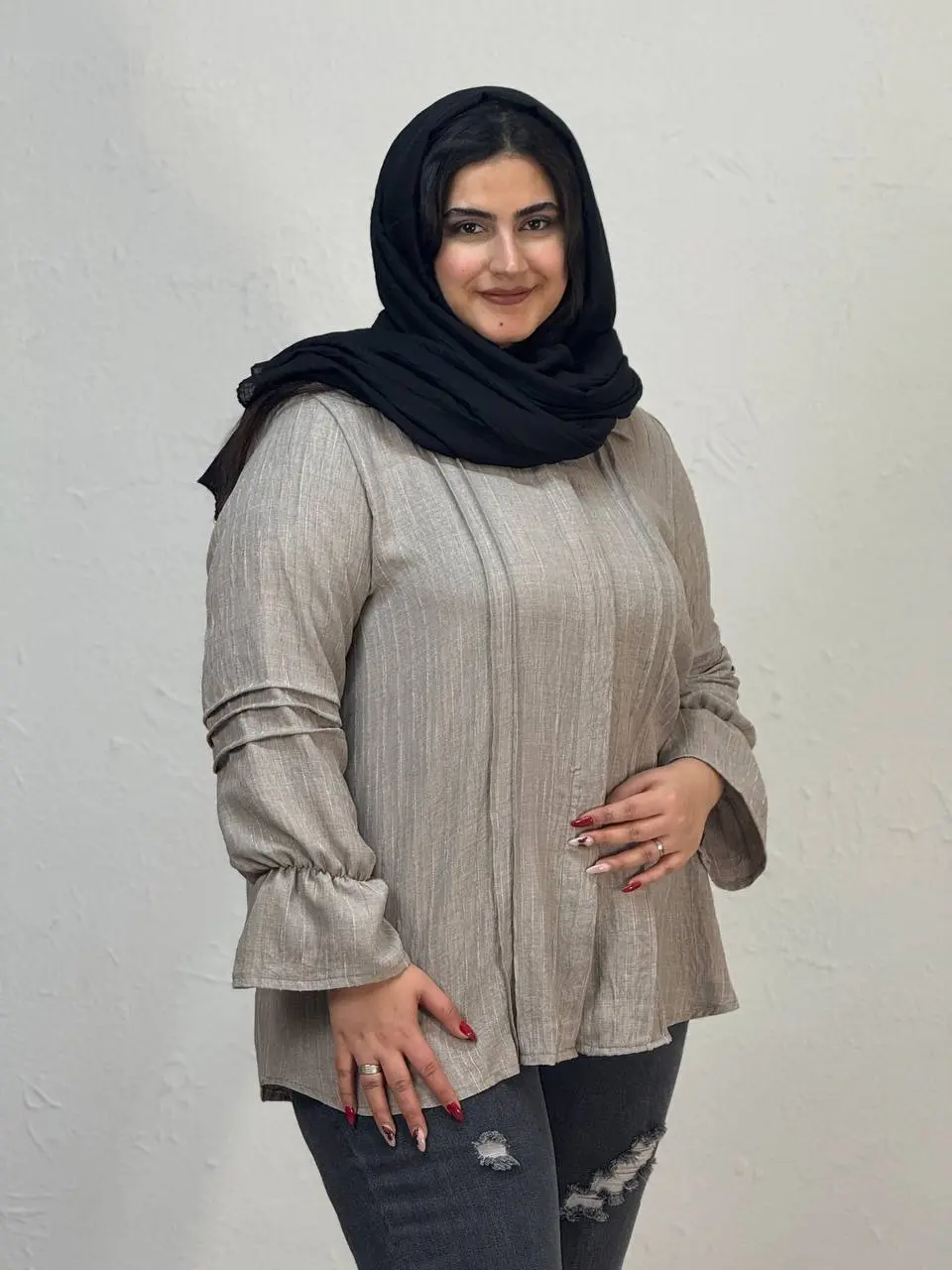 شومیز مانتویی سایزبزرگ پامچال