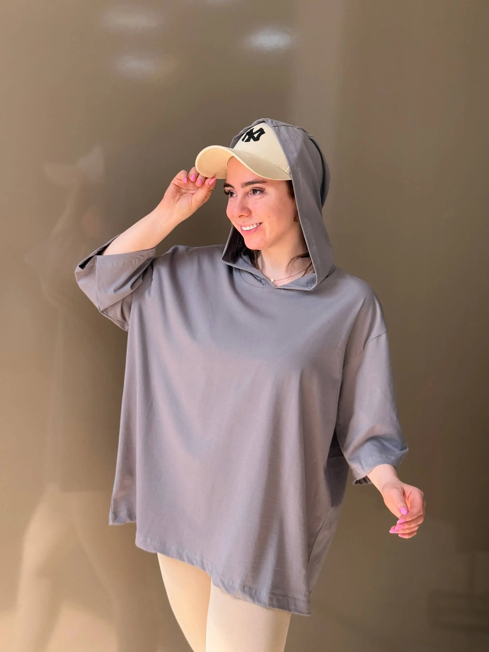 تیشرت کلاهدار تابستانی سایزبزرگ