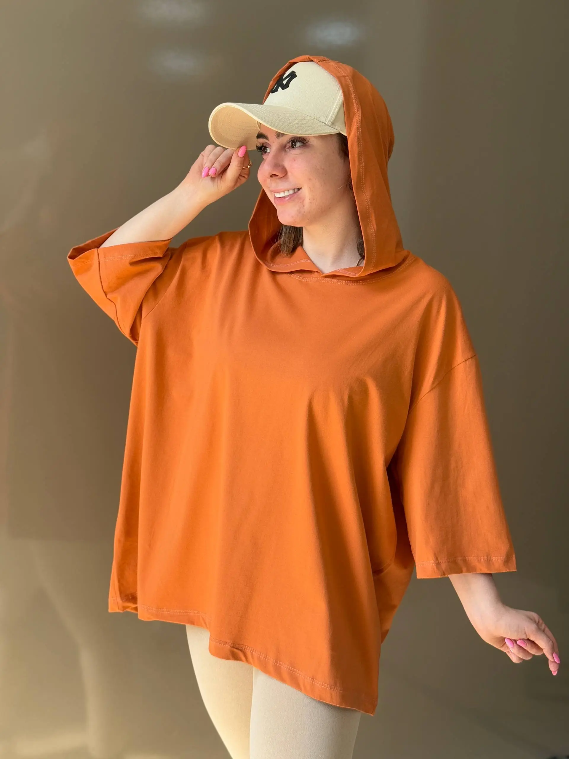 تیشرت کلاهدار تابستانی سایزبزرگ