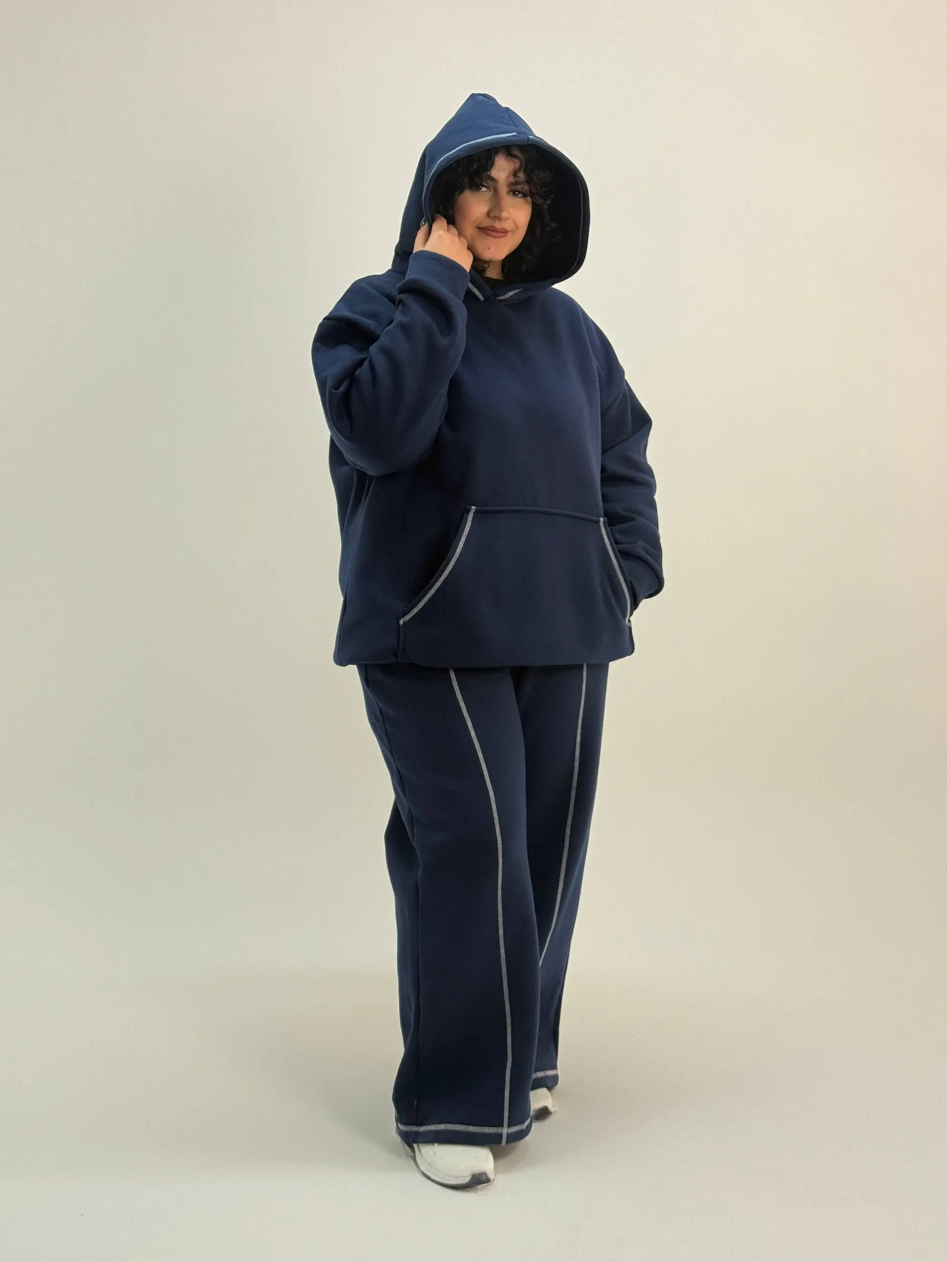 ست هودی شلوار سایزبزرگ لانا