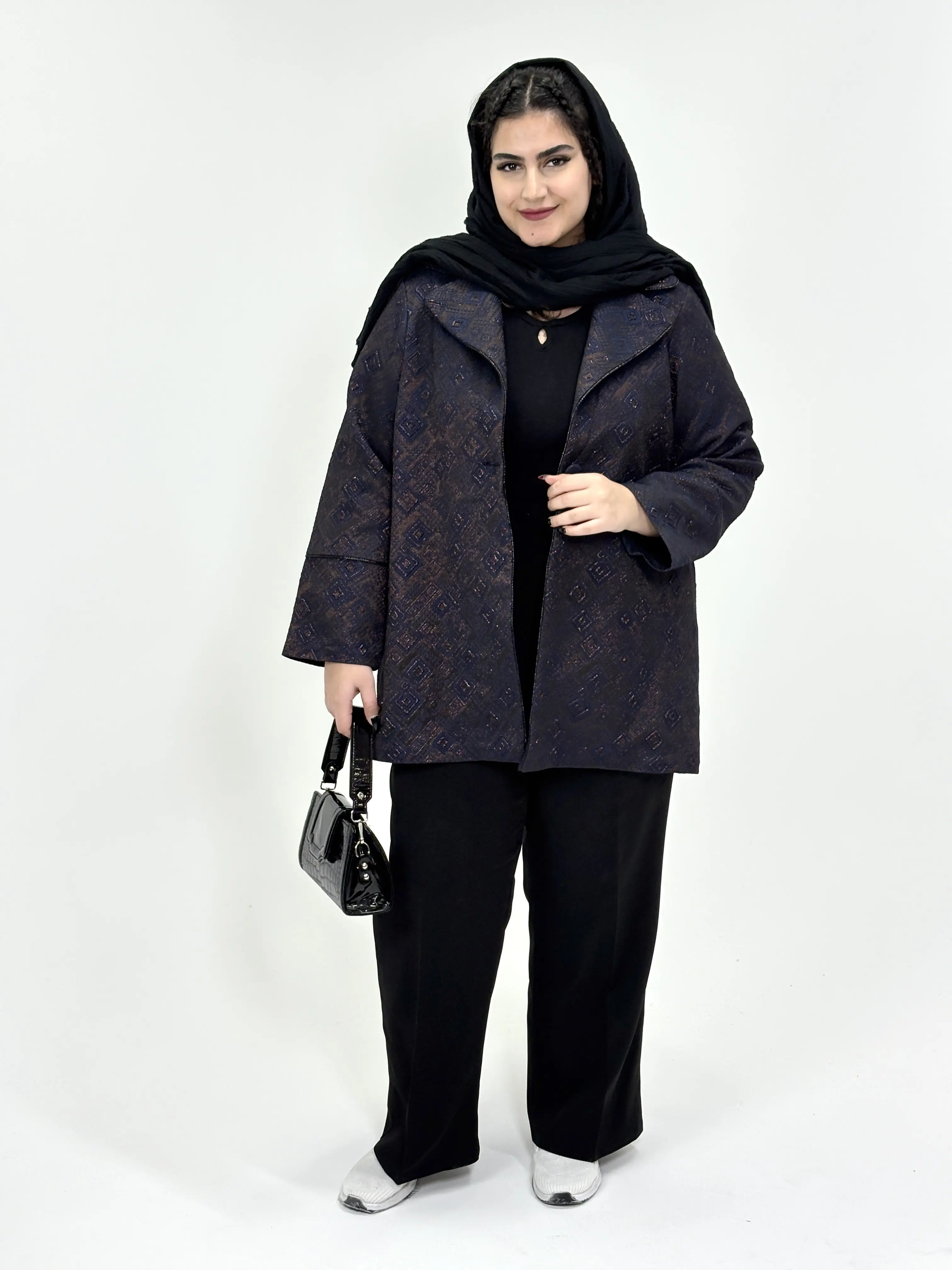 کت ژاکارد سایزبزرگ آنجل