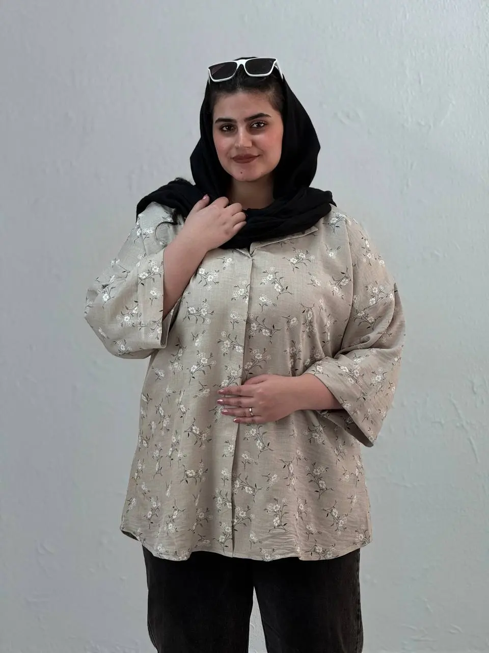 شومیز سایز بزرگ گلی