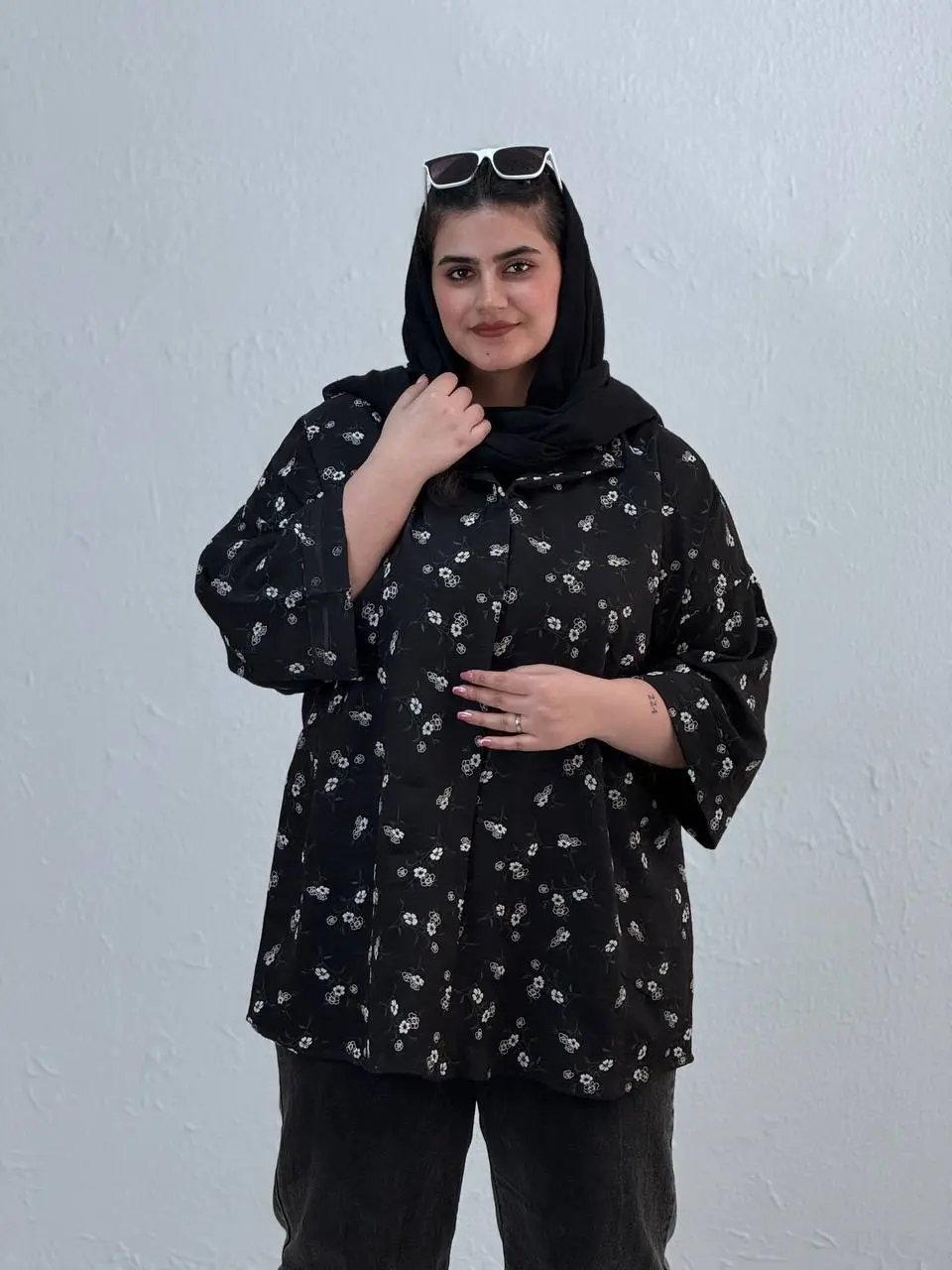 شومیز سایز بزرگ گلی