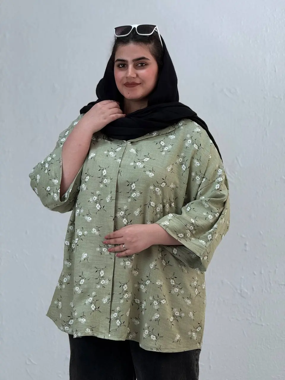 شومیز سایز بزرگ گلی