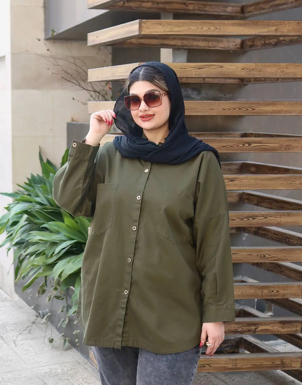مانتو کتان سایز بزرگ ژینا