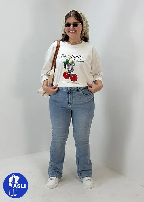 تیشرت باکسی سایز بزرگ Cherry