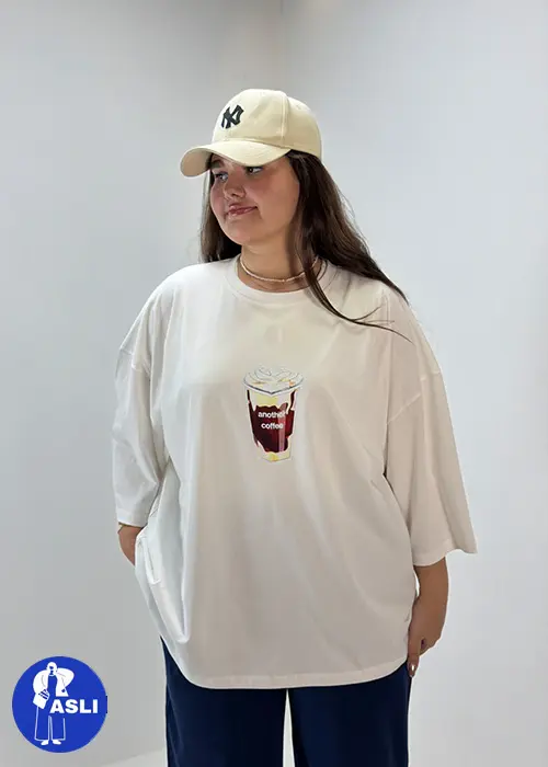 تیشرت باکسی سایز بزرگ coffee