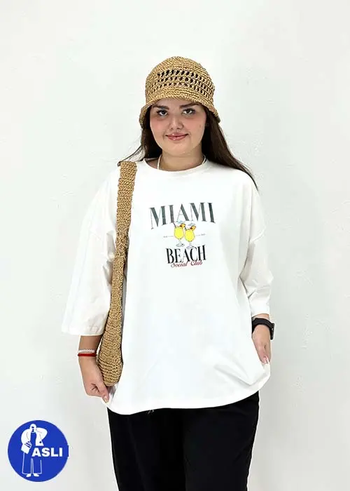 تیشرت باکسی سایز بزرگ miami beach