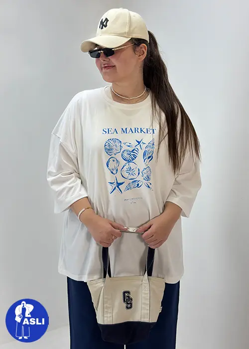تیشرت باکسی سایز بزرگ Sea