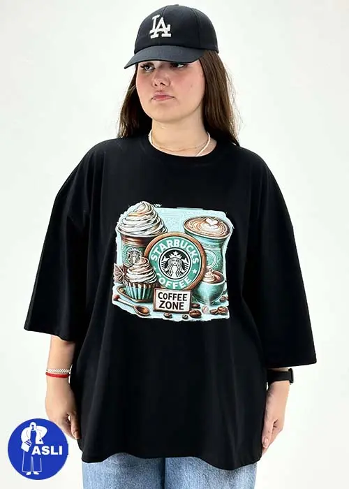 تیشرت باکسی سایز بزرگ starbucks