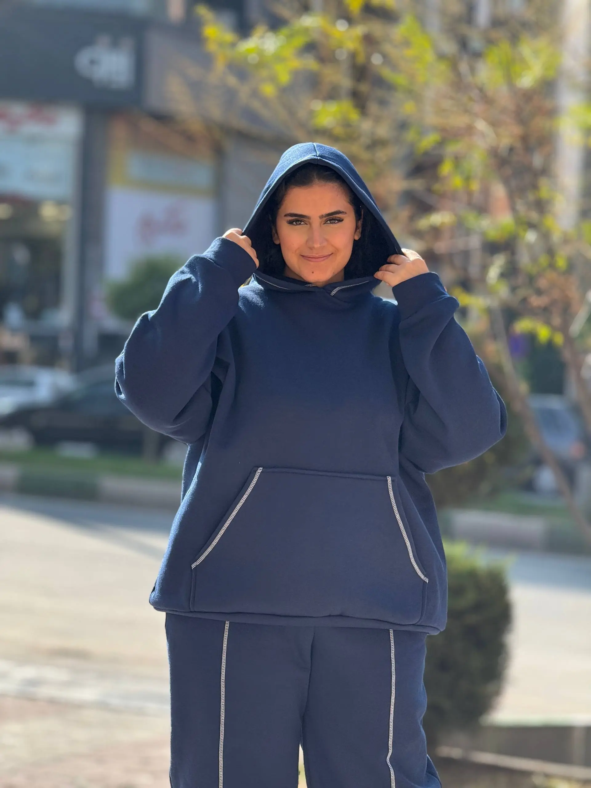 ست هودی شلوار سایزبزرگ لانا