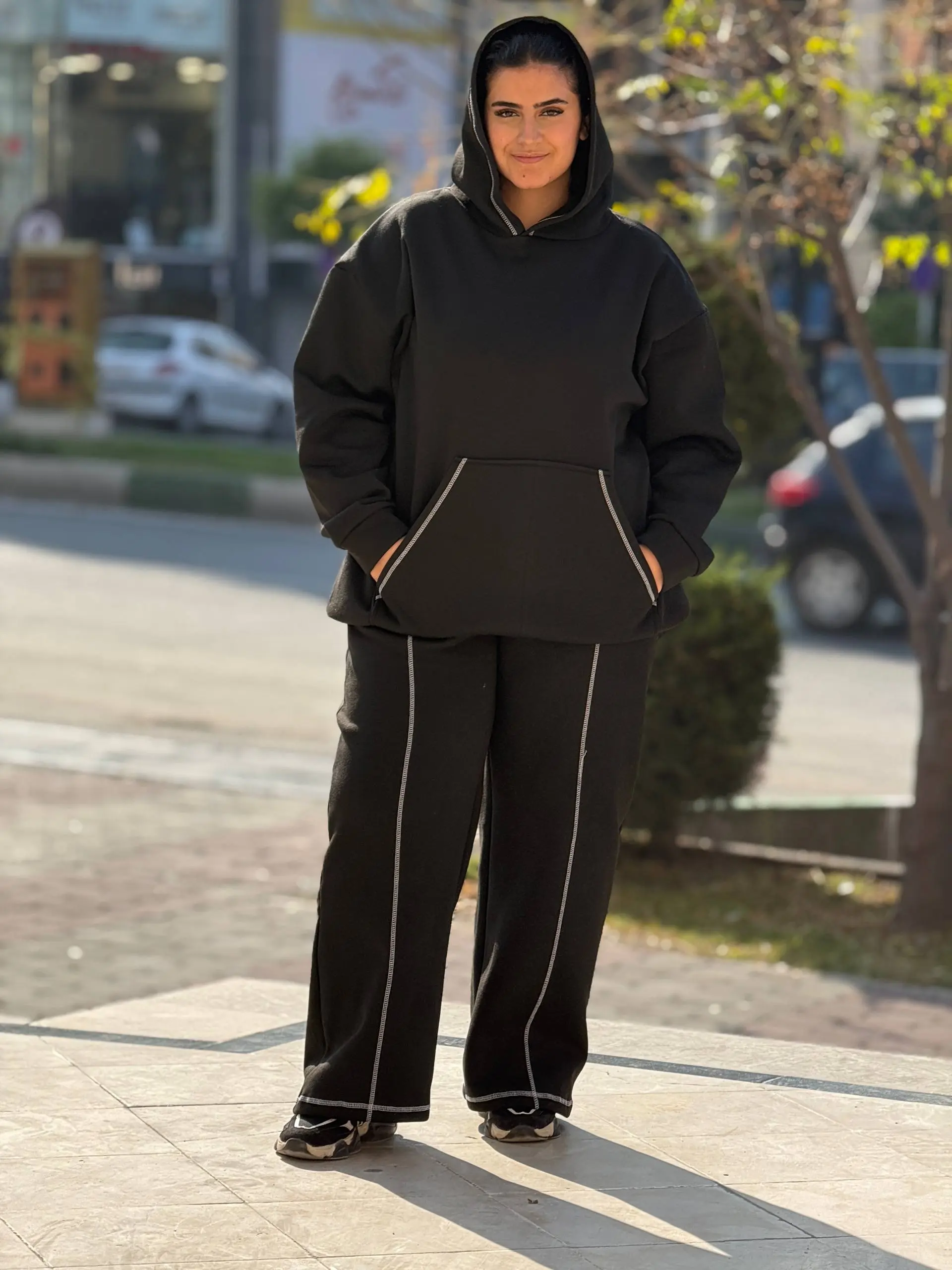 ست هودی شلوار سایزبزرگ لانا