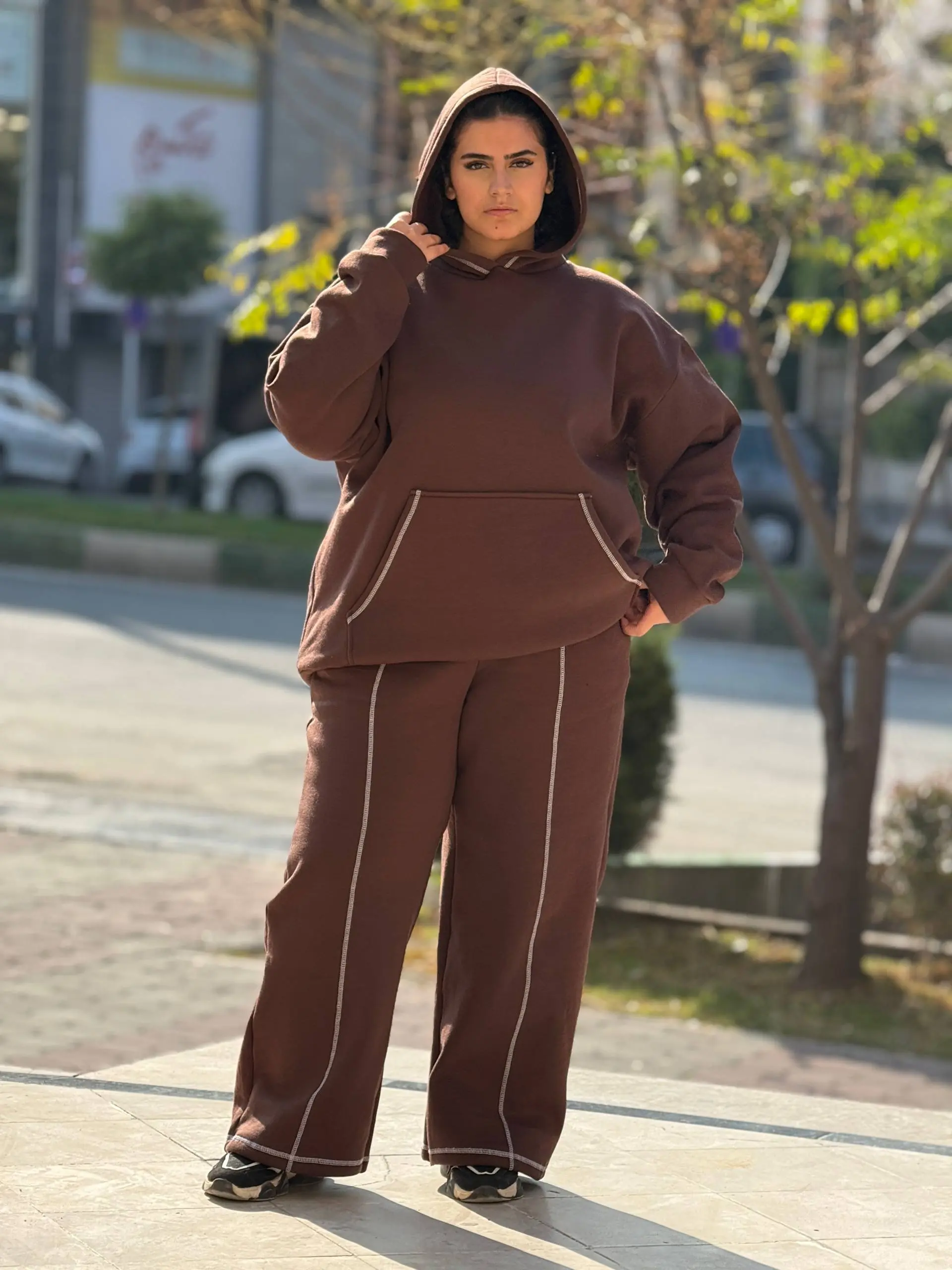 ست هودی شلوار سایزبزرگ لانا