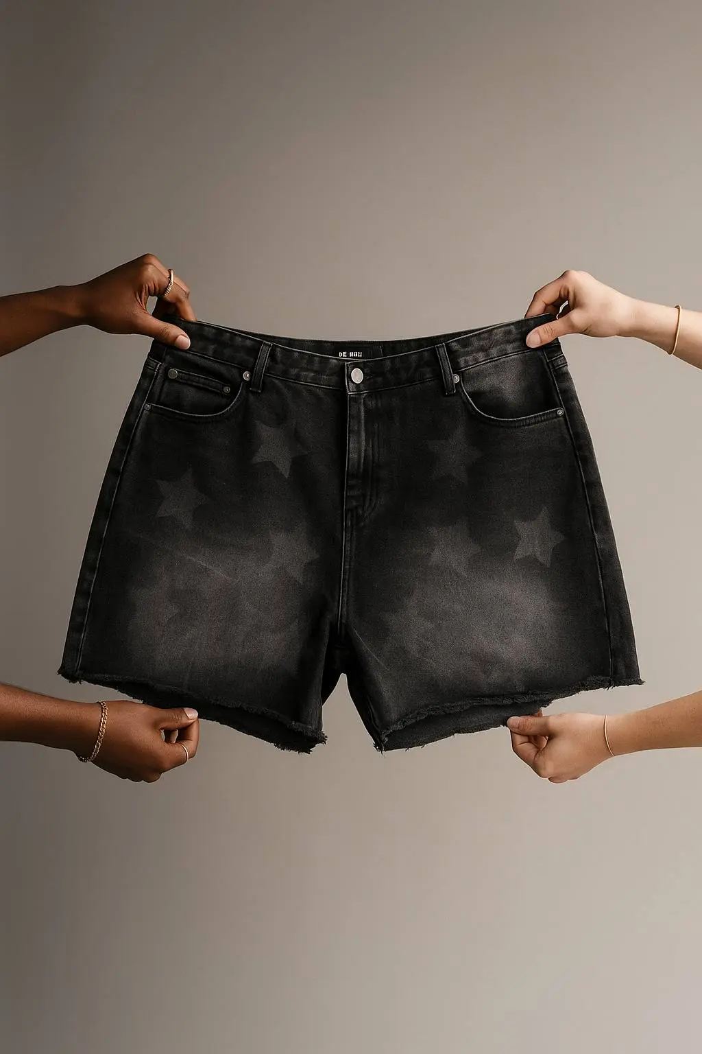 شلوارک جین ناستی طرح ستاره