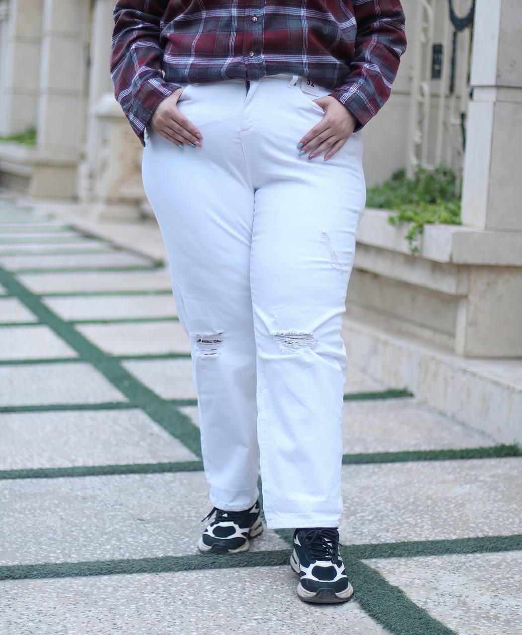 مام استایل سفید زاپدار0483