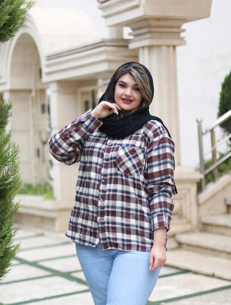 پیراهن چهارخونه سایزبزرگ