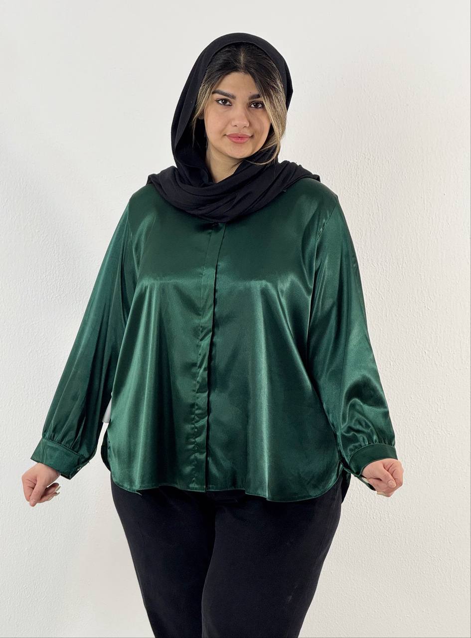 شومیز ساتن ابریشم سایزبزرگ