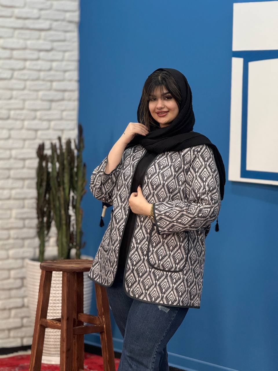 کت ژاکارد سایزبزرگ شهرزاد