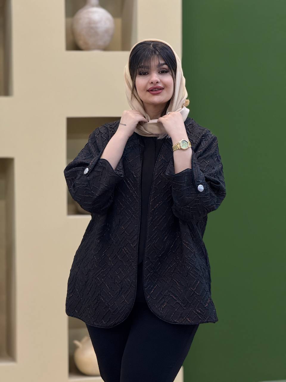 کت ژاکارد سایزبزرگ الهه