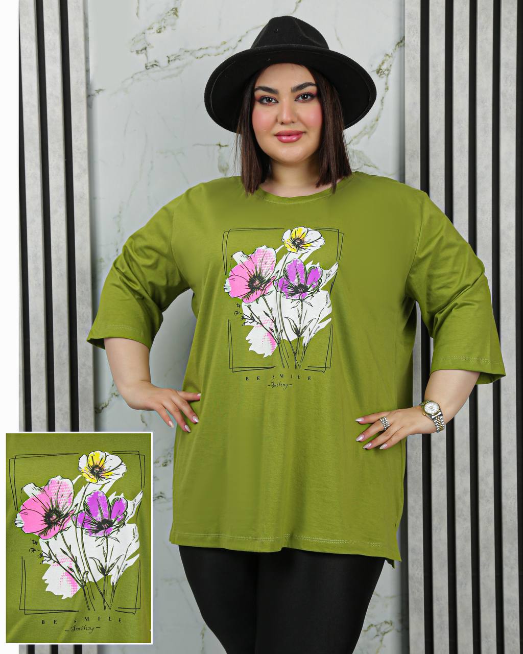 تیشرت طرح دار سایزبزرگflower