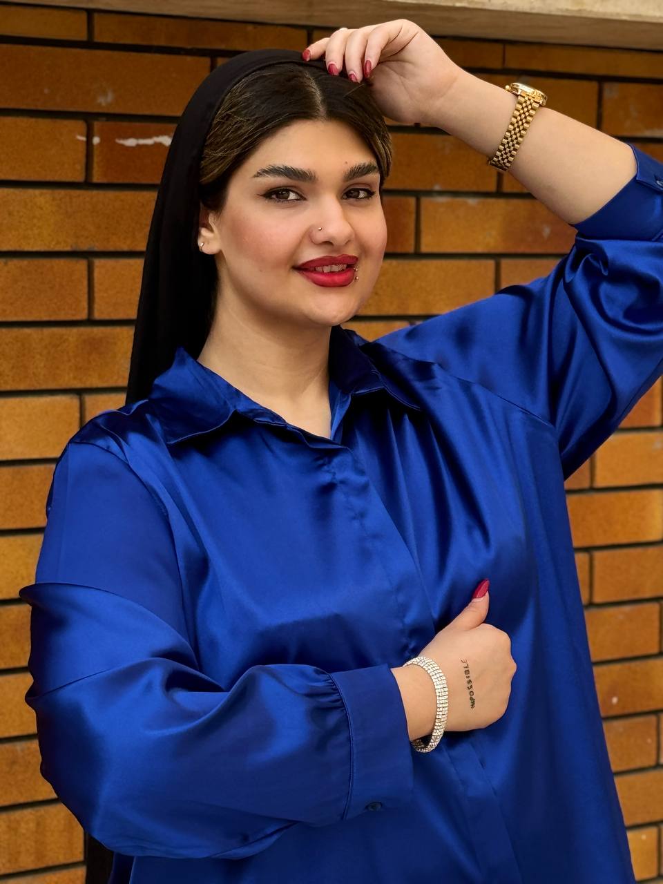 شومیز ساتن ابریشم سایزبزرگ