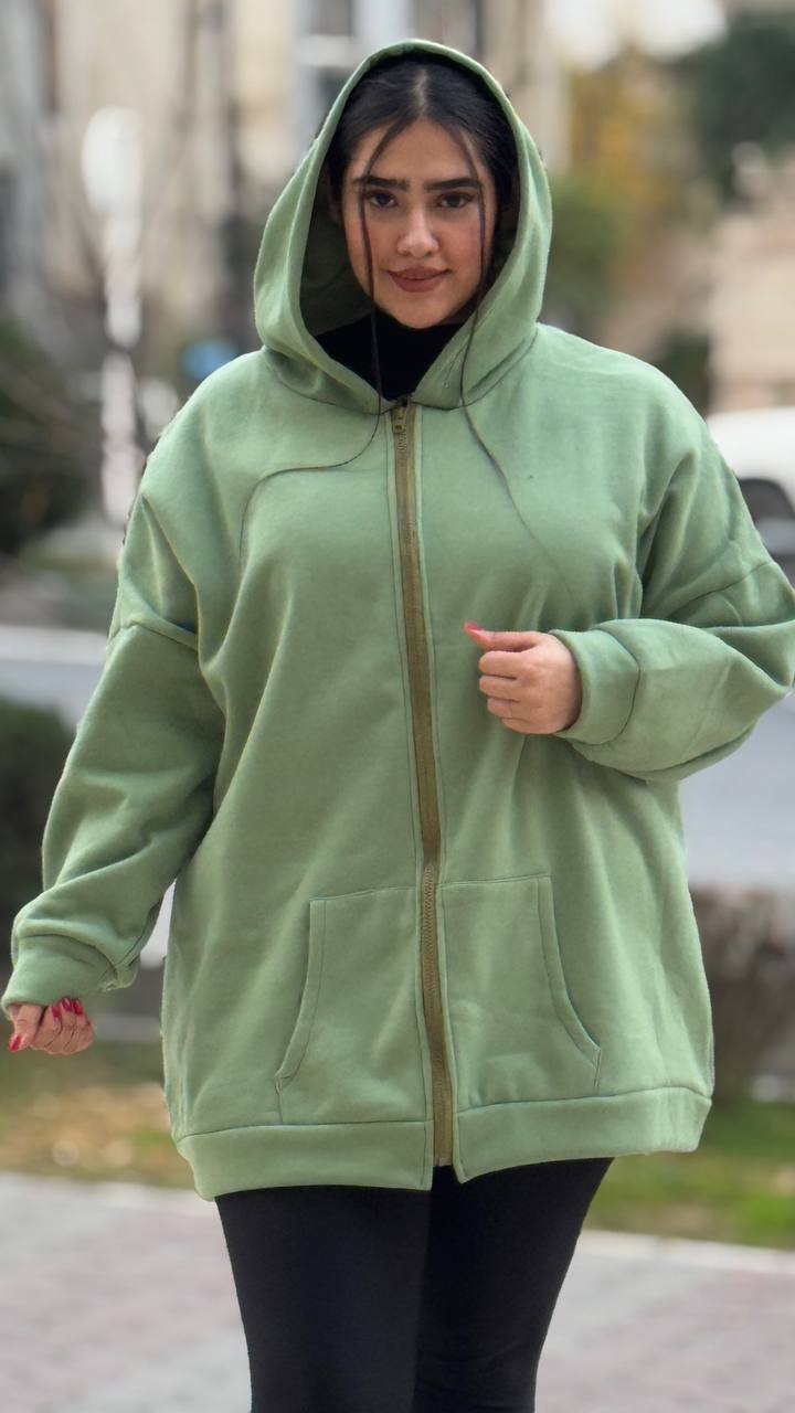 سویشرت کلاهدار پشت چاپی