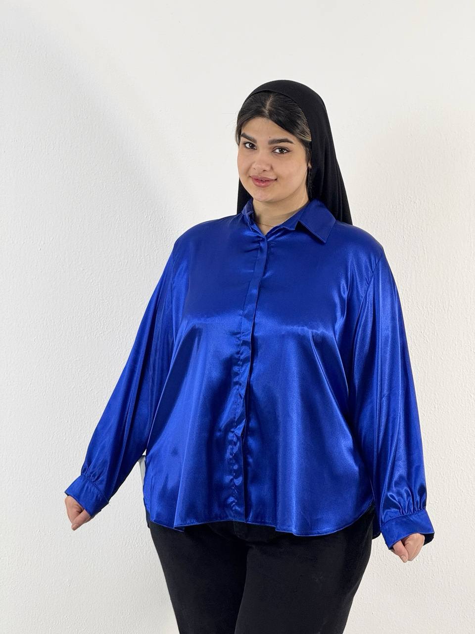 شومیز ساتن ابریشم سایزبزرگ