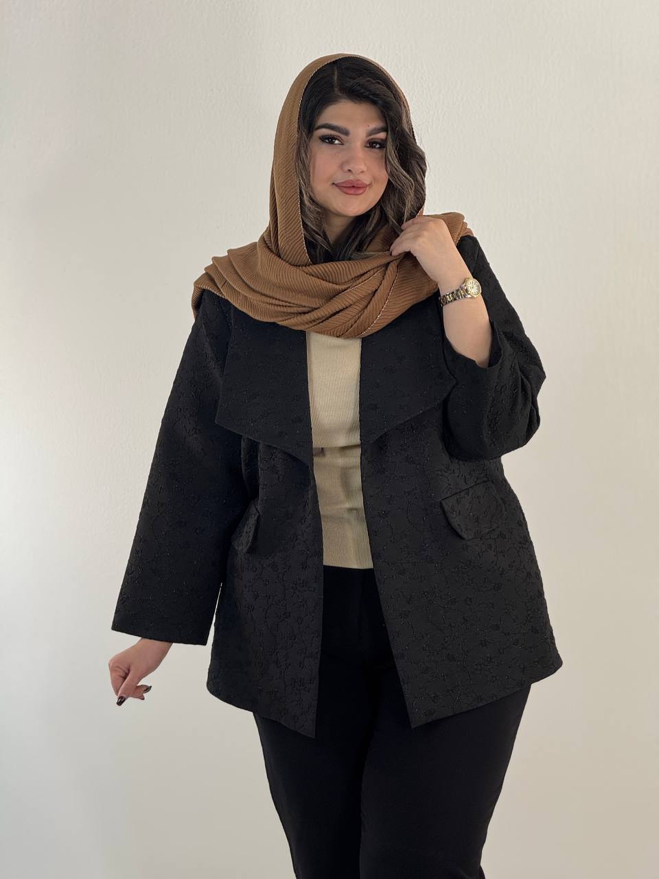 کت ژاکارد شکوفه های گیلاس