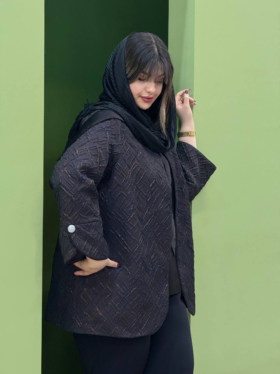 کت ژاکارد سایزبزرگ الهه