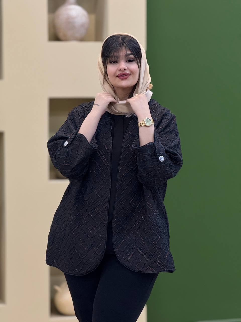 کت ژاکارد سایزبزرگ الهه
