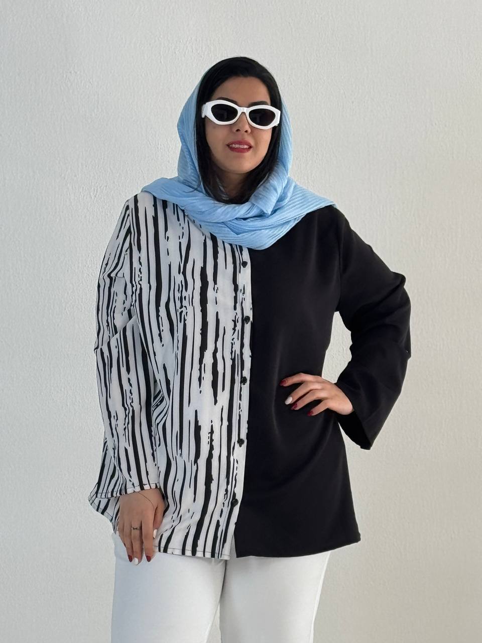 شومیز سایزبزرگ الیزه طرح دار